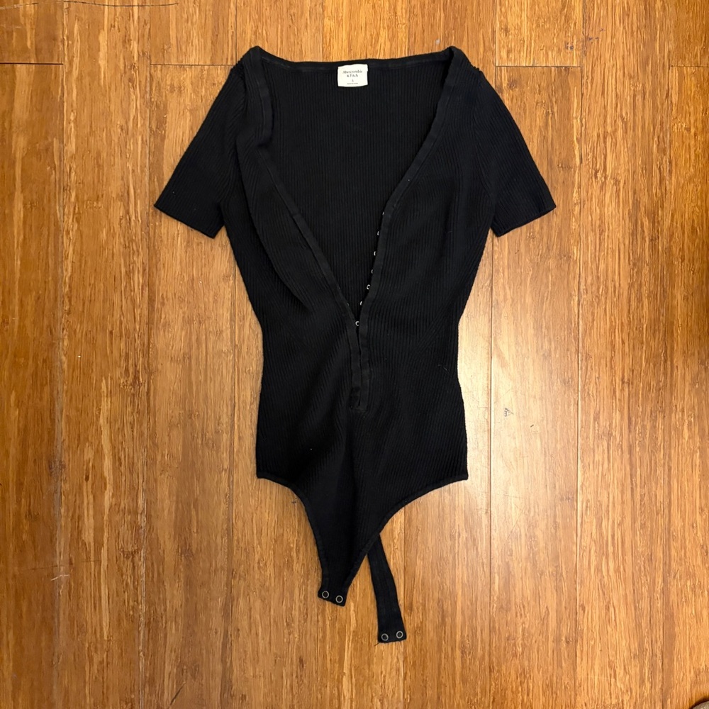 Abercrombie & Fitch Black Ribbed Sweater